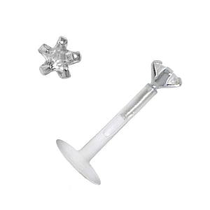 Lvre&Tragus Piercing Bioplast Argent 925 Zircon toile