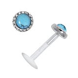 Lip&Tragus Piercing Bioplast Silver 925 Gemstone