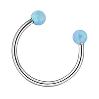 1.2mm Piercing bar out of Surgical Steel 316L with Synthetic Pearls. Thread:1,2mm. Closure ball:3mm.