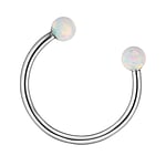 1.2mm Piercing bar out of Surgical Steel 316L with Synthetic Pearls. Thread:1,2mm. Closure ball:3mm.