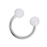 1.2mm Piercing bar Surgical Steel 316L Synthetic Pearls