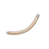 1.2mm Piercingstab Chirurgenstahl 316L PVD Beschichtung (goldfarbig)