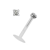 Lip&Tragus Piercing Bioplast Silver 925 Crystal