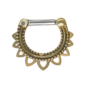 Septum piercing Surgical Steel 316L Brass Flower Leaf Plant_pattern