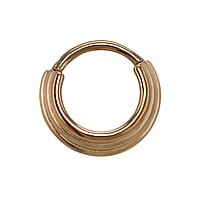 Septumpiercing aus Chirurgenstahl 316L mit PVD Beschichtung (goldfarbig). Querschnitt :1,2mm. Glnzend.  Streifen Rillen Linien