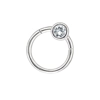 1.2mm Tige piercing en Acier chirurgical 316L avec Cristal premium. Pas-de-vis:1,2mm. Diamtre:8mm. Diamtre-Boule:4mm.