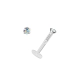 Labbro&Tragus Piercing Bioplast Argento 925 Cristallo pregiato