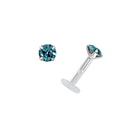 Lippe&Tragus Piercing aus Bioplast und Silber 925 mit Premium Kristall. Gewinde:1,2mm. Durchmesser:3mm. Stablnge:6mm. Stein(e) durch Fassung fixiert.