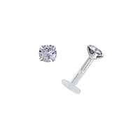 Lvre&Tragus Piercing en Bioplast et Argent 925 avec Cristal premium. Pas-de-vis:1,2mm. Diamtre:3mm. Longueur de la tige:6mm. Pierre(s) fixe(s) par la monture.