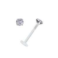 Lvre&Tragus Piercing en Bioplast et Argent 925 avec Cristal premium. Pas-de-vis:1,2mm. Diamtre:3mm. Longueur de la tige:10mm. Pierre(s) fixe(s) par la monture.