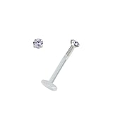 Labio&Tragus Piercing Bioplast Plata 925 Cristal premium