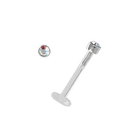 Lvre&Tragus Piercing en Bioplast et Argent 925 avec Cristal premium. Pas-de-vis:1,2mm. Diamtre:2mm. Longueur de la tige:10mm.