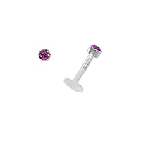 Lvre&Tragus Piercing en Bioplast et Argent 925 avec Cristal premium. Pas-de-vis:1,2mm. Diamtre:2,3mm. Longueur de la tige:6mm.