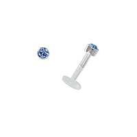 Lvre&Tragus Piercing en Bioplast et Argent 925 avec Cristal premium. Pas-de-vis:1,2mm. Diamtre:2,3mm. Longueur de la tige:6mm.