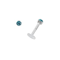 Lvre&Tragus Piercing en Bioplast et Argent 925 avec Cristal premium. Pas-de-vis:1,2mm. Diamtre:2,3mm. Longueur de la tige:6mm.