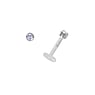 Lip&Tragus Piercing Bioplast Silver 925 Premium crystal