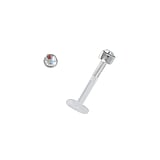 Labbro&Tragus Piercing Bioplast Argento 925 Cristallo pregiato