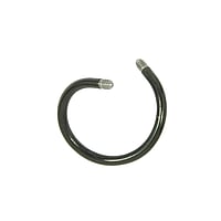 1.2mm Tige piercing en Acier chirurgical 316L avec Revtement PVD noir. Pas-de-vis:1,2mm. brillant.