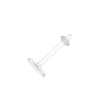 Bioplast bar Thread:1,2mm. Soft. Cut it to your desired length. The thread results automatically by screwing a ball onto the bar. Sharpen the bar if necessary. Transparent. Makes your piercing nearly invisible. Length including closure ring. Choose a bar which is 1-2mm longer than you usually choose.