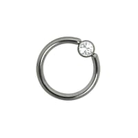 1.2mm piercingstaafje uit Chirurgisch staal 316L met Premium kristal. Schroefdraad:1,2mm. Diameter:8mm. Diameter bal:3mm.