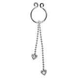 tepelclip Zilver 925 Kristal hart liefde