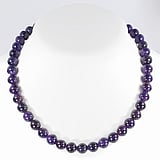 Stone necklace Stainless Steel Amethyst nylon