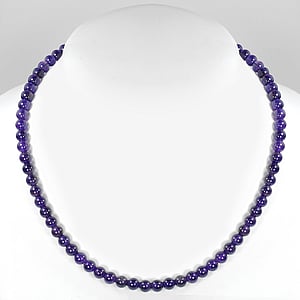 Stone necklace Stainless Steel Amethyst nylon