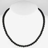 Stenen ketting Staal Zwarte onyx Nylon