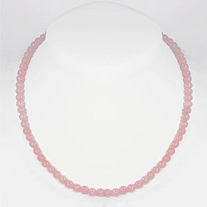 Chane de pierres Acier inoxydable Quartz rose Nylon