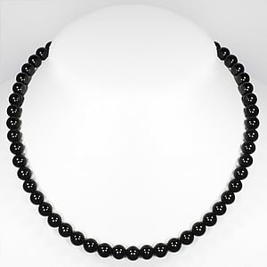 Collar de piedras Acero fino Onix negro nyln