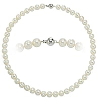 Pearl necklace out of Silver 925 with Fresh water pearl. Cross-section:10mm.