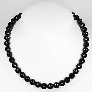 Collar de piedras Acero fino Onix negro nyln