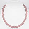 Collar de piedras Acero fino Cuarzo rosa nyln