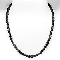 Stone necklace with Black onyx and nylon. Cross-section:8mm.