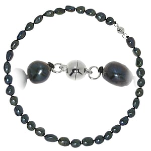 Perlen Halskette Ssswasserperle Kupfer mit Silberbeschichtung