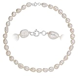 Pearl necklace Fresh water pearl Silver plated copper