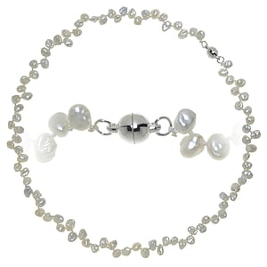 Pearl necklace Fresh water pearl Silver plated copper