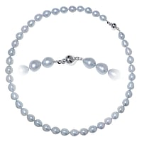 Collar con perlas de Plata 925. Corte transversal:ca,8,5mm.