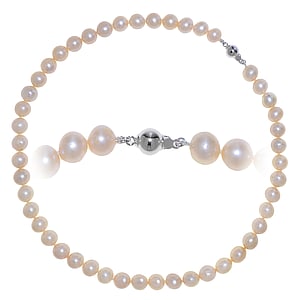 Collier avec perles Perles deau douce Argent 925