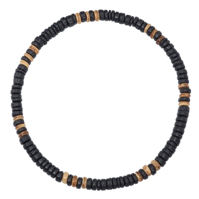 Tomedeks Lot de 2 colliers de surfeur avec perles de noix de coco - Fabriqué à la main - Pour la plage - Perles en bois - Étanche