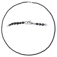 Perlen Halskette aus Silber 925 mit Ssswasserperle. Durchmesser:3,5mm.