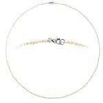 Perlen Halskette aus Silber 925 mit Ssswasserperle. Durchmesser:3mm.