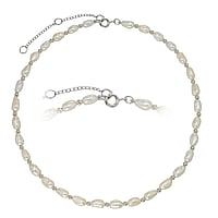 Choker out of Silver 925 with Fresh water pearl. Length:38-44,5cm. Width:6mm. Adjustable length.