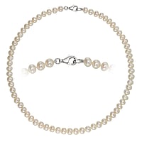 Choker en Argent 925 avec Perles deau douce. Longueur:38cm. Diamtre:6,5mm.