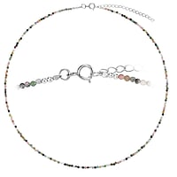 Stone necklace out of Silver 925 with Gemstone. Length:41-46cm. Cross-section:2mm. Adjustable length. Shiny.