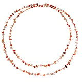 Stone necklace Fresh water pearl Glass Cotton Carnelian