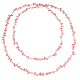 Chane de pierres Perles deau douce Verre Coton Quartz  la cerise