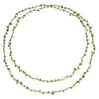 Stein Halskette aus Glas und Baumwolle mit Süsswasserperle und Peridot. Länge:158cm. Breite:ca,6mm.