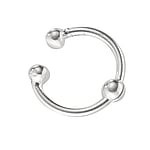 Nose clip out of Silver 925. Cross-section:1mm. Diameter:8mm. Width:2mm. Shiny. Bendable for adjustment and for wearing.