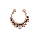 Nose clip Silver 925 Gold-plated Crystal